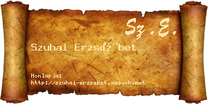 Szuhai Erzsébet névjegykártya
